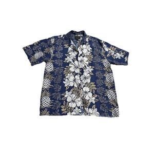 Hawaiian Silk Co Mens XL Shirt 100% Silk Floral Palm Leaf Resort Heritage H96